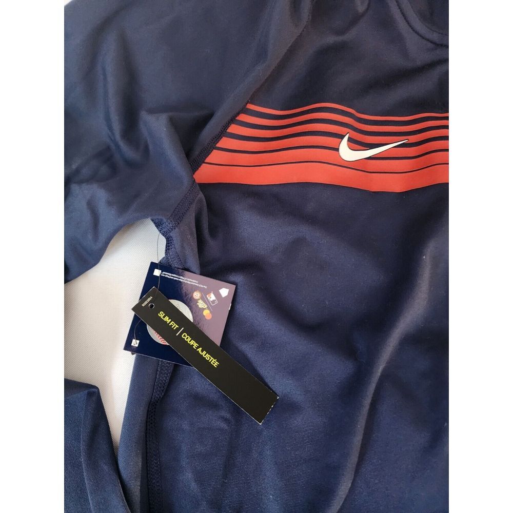 NIKE DRI FIT RED SOX 1/4 ZIP SLIM FIT WOMENS SHIRT SIZE MEDIUM BLUE NEW TAGS - Picture 3 of 4